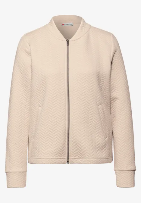 Jas met structuur cotton beige Jas met structuur cotton beige