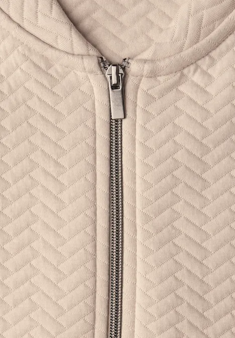 Jas met structuur cotton beige Jas met structuur cotton beige