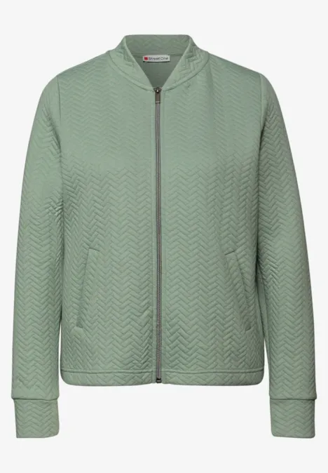 Jas met structuur dark serene green