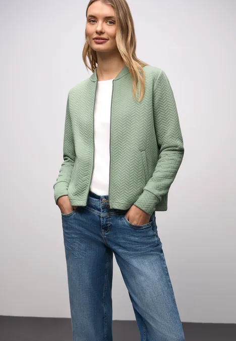 Jas met structuur dark serene green