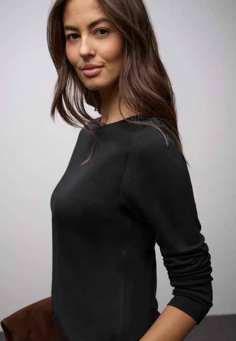 Shirt in Unifarbe Black