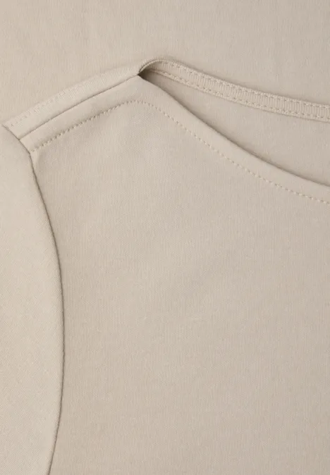 Shirt in Unifarbe cotton beige