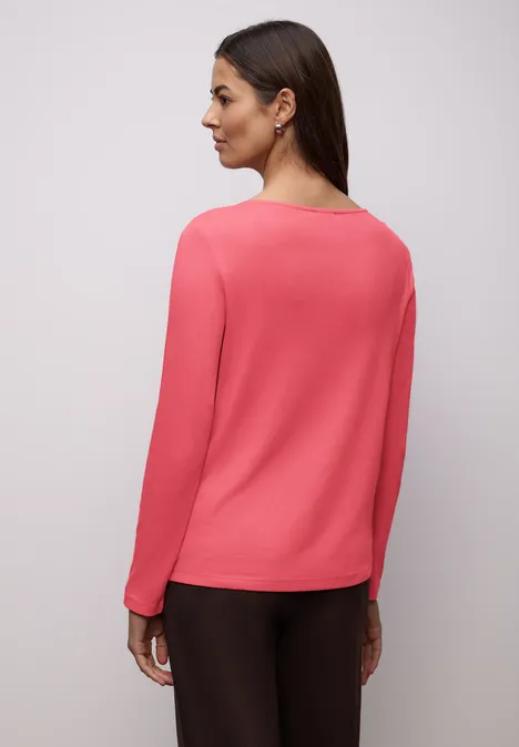Shirt in Unifarbe striking coral