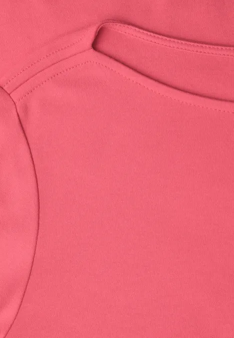 Shirt in Unifarbe striking coral