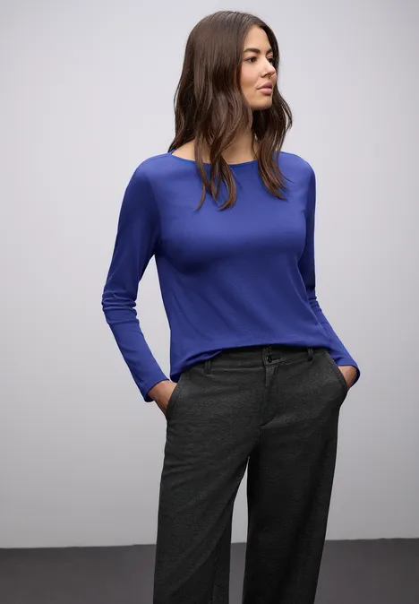 Shirt in Unifarbe amparo blue