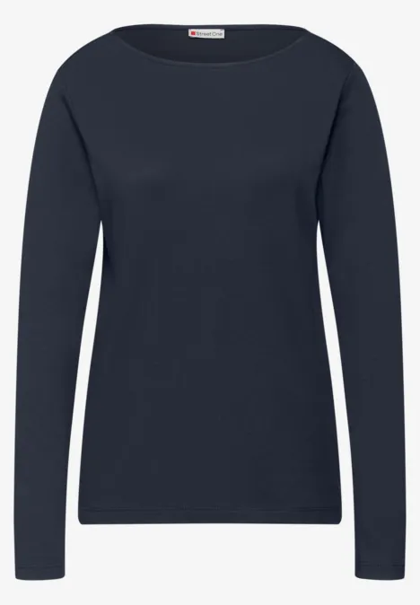 Shirt in Unifarbe shadowed navy