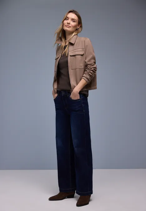 Shirt in Unifarbe molten earth