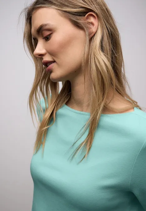 Shirt in Unifarbe misty mint