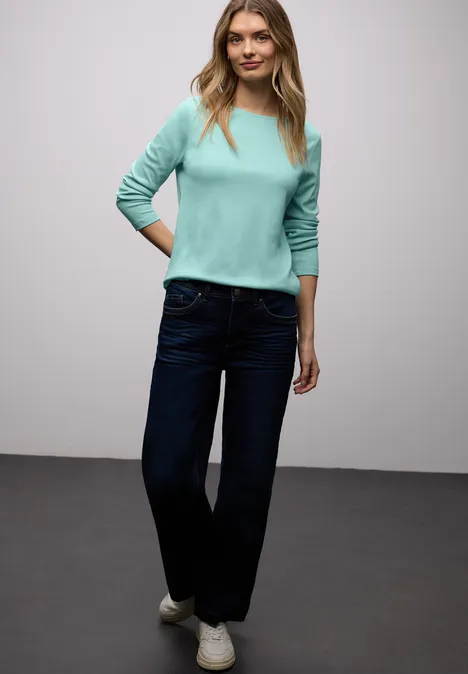 Shirt in Unifarbe misty mint