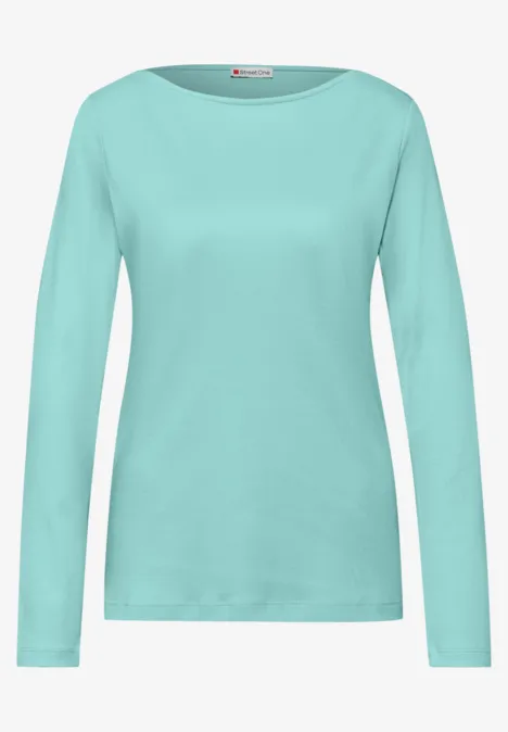 Shirt in Unifarbe misty mint