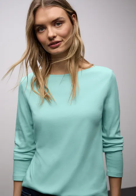Shirt in Unifarbe misty mint