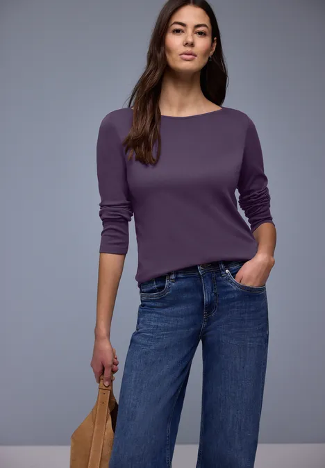 Shirt in Unifarbe mystic purple Shirt in Unifarbe mystic purple