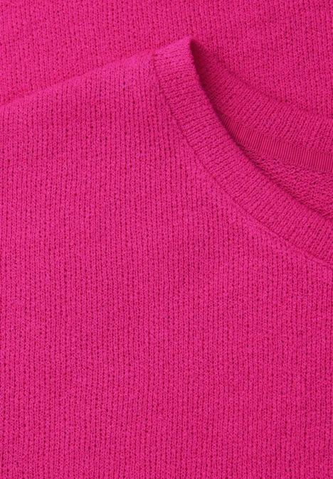 T-shirt à col rond en tricot magenta dream