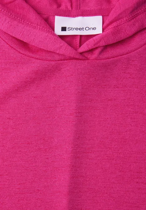 T-shirt à manches courtes avec capuche et cordon de serrage magenta dream