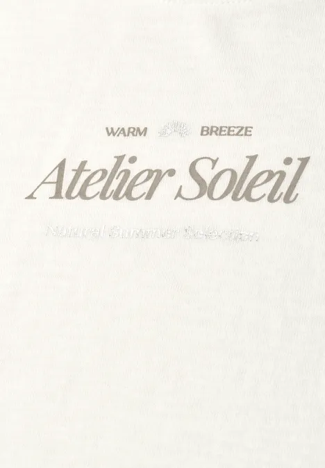 T-Shirt mit Rundhals und Wording off white