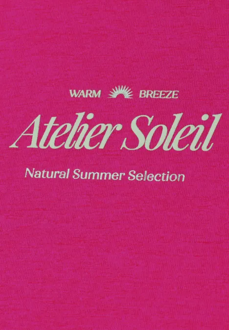 T-shirt à col rond avec wording magenta dream