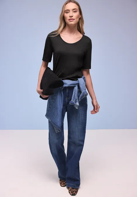 Shirt met omslag Black