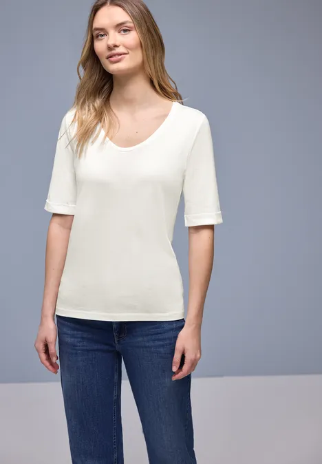 T-Shirt mit Turn-Up off white