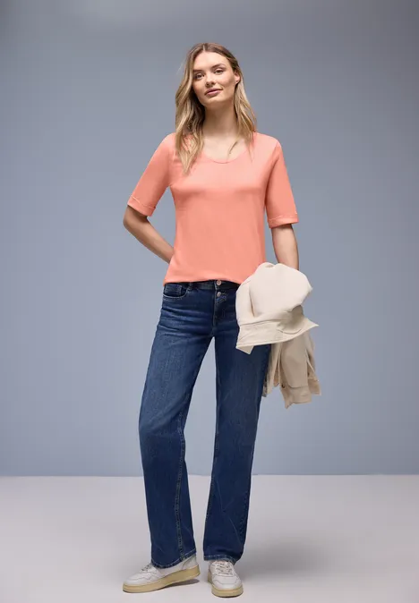 T-shirt avec turn-up light apricot