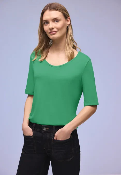 T-Shirt mit Turn-Up arcadia green