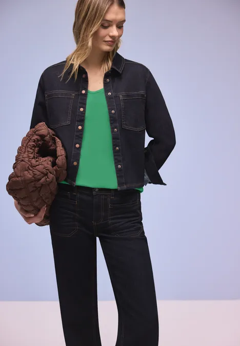 T-Shirt mit Turn-Up arcadia green