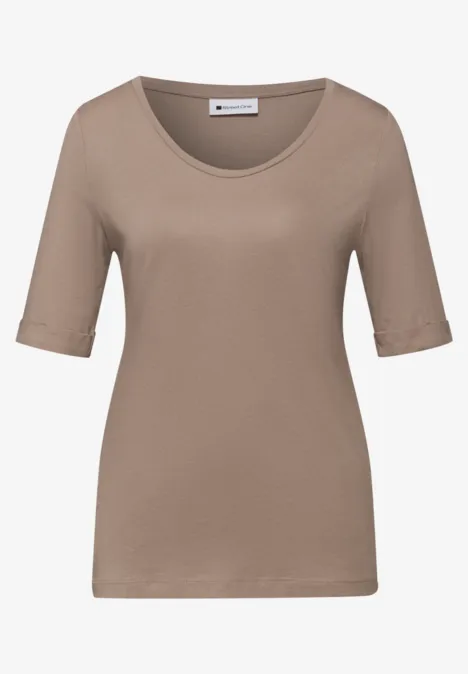 Shirt met omslag light terra mocha