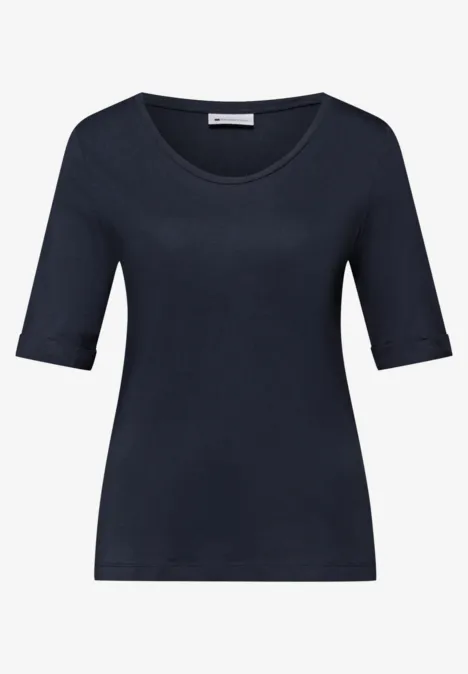 T-Shirt mit Turn-Up shadowed navy