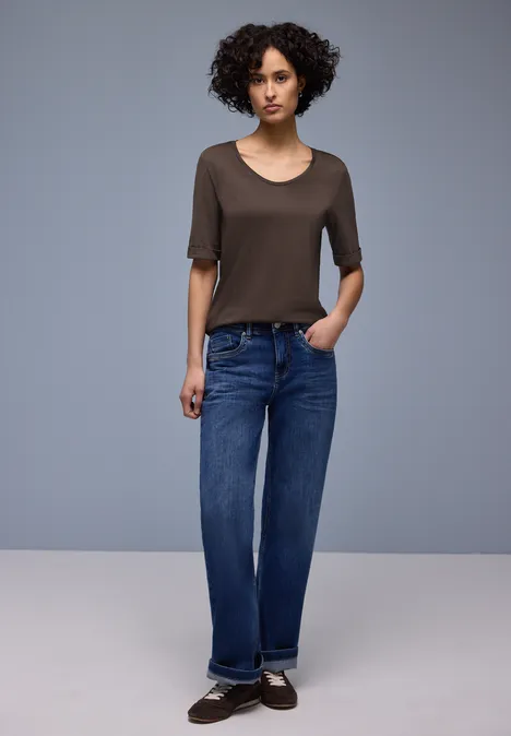 T-Shirt mit Turn-Up molten earth