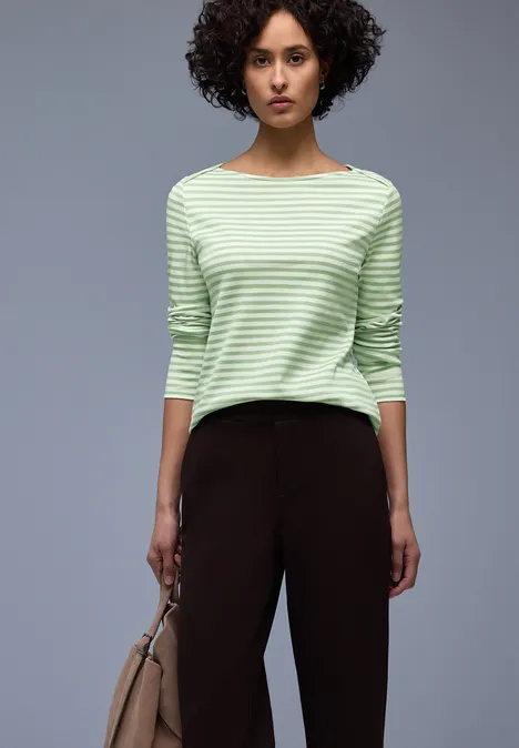 T-shirt à rayures pale mint green