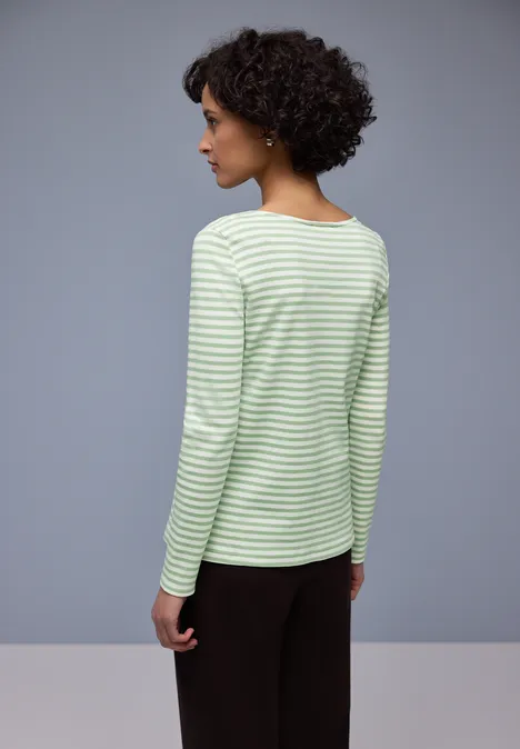 T-shirt à rayures pale mint green