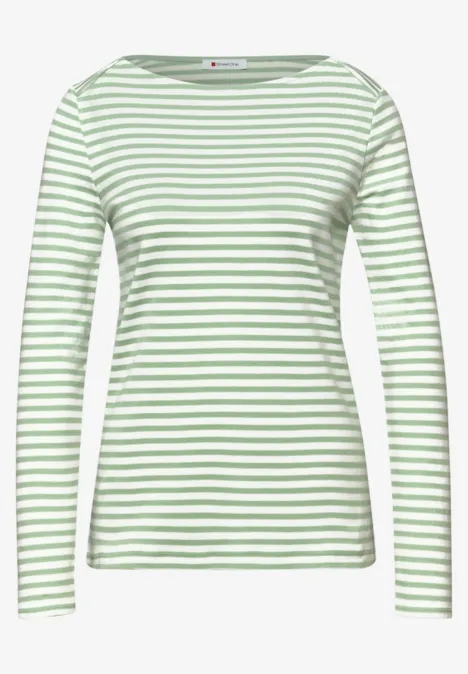 T-shirt à rayures pale mint green