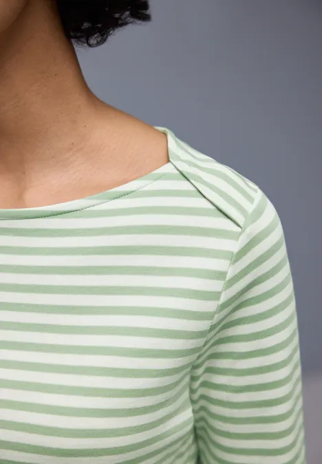 T-shirt à rayures pale mint green