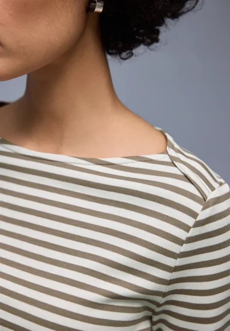 T-shirt à rayures light terra mocha