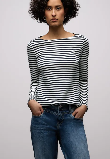 T-shirt à rayures shadowed navy