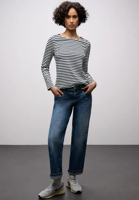 Gestreiftes T-Shirt shadowed navy