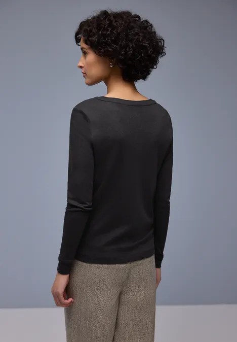 T-shirt en couleur unie Black