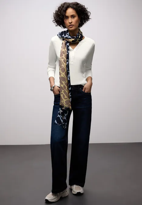 Shirt in Unifarbe off white