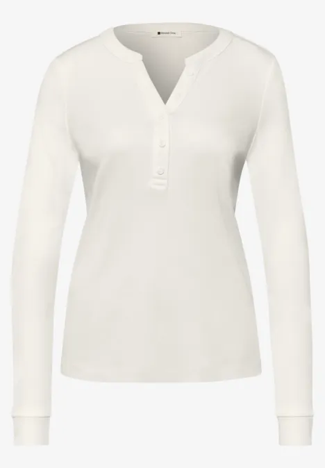 Shirt in Unifarbe off white