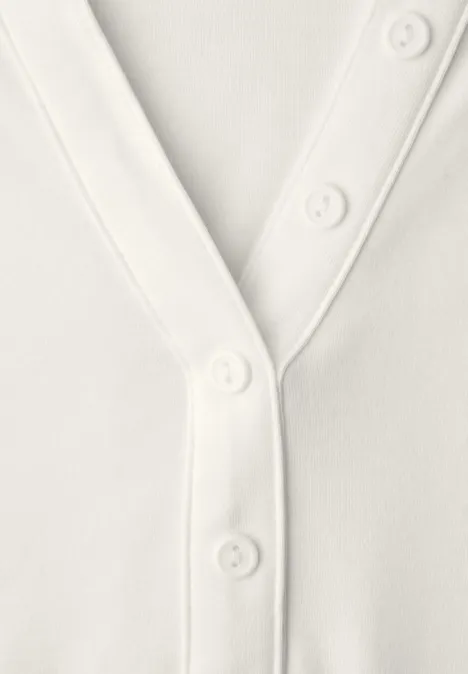 Shirt in Unifarbe off white