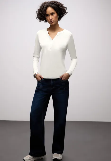 Shirt in Unifarbe off white