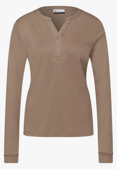 Shirt in Unifarbe light terra mocha