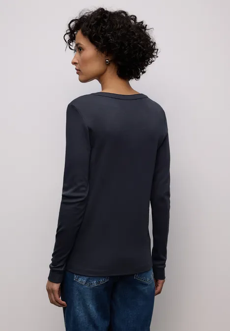 Shirt in Unifarbe shadowed navy