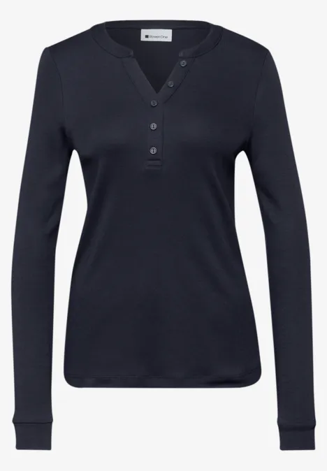 Shirt in Unifarbe shadowed navy