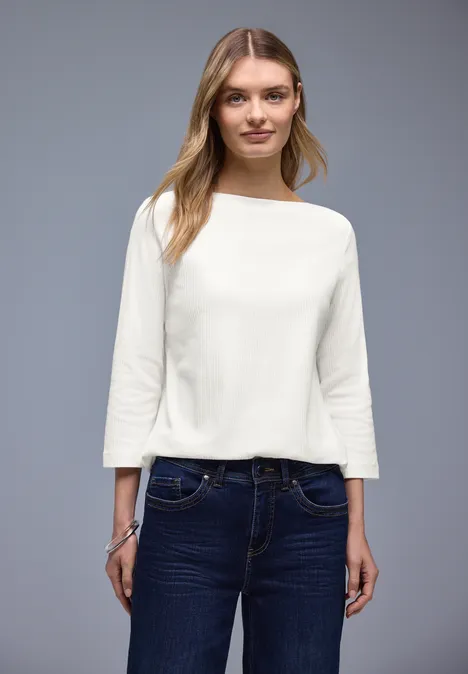 Shirt in Rippstruktur off white Shirt in Rippstruktur off white