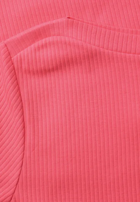 Bluzka ze strukturą w prążki striking coral