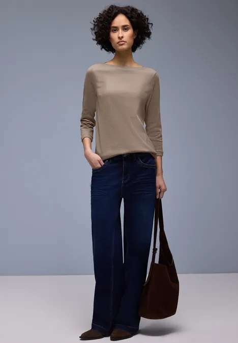 Shirt in Rippstruktur light terra mocha