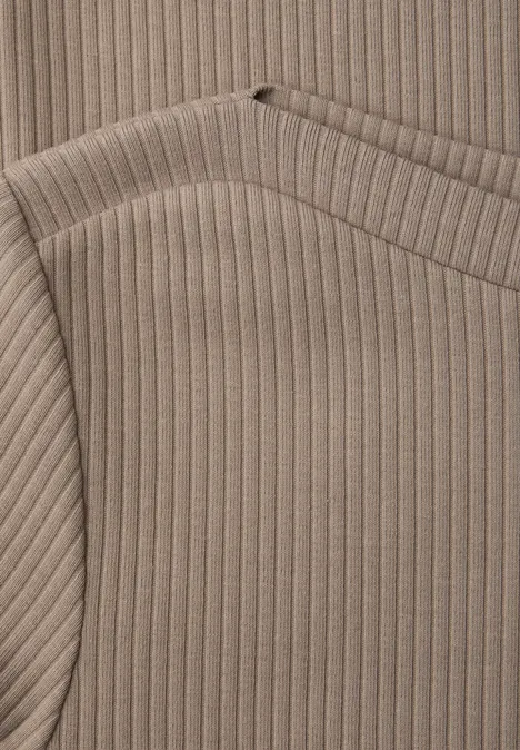 Shirt in Rippstruktur light terra mocha