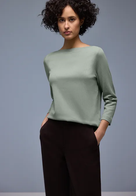 Geribd shirt dark mint green