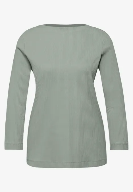 Shirt in Rippstruktur dark mint green