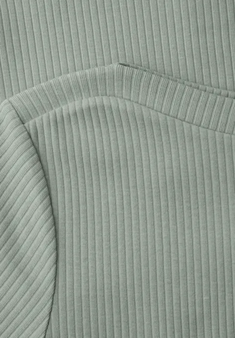 Shirt in Rippstruktur dark mint green